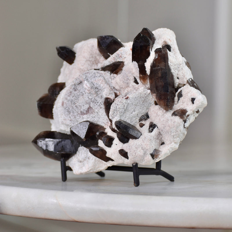 Smoky Quartz on Feldspar cluster (CH-SQ-41)