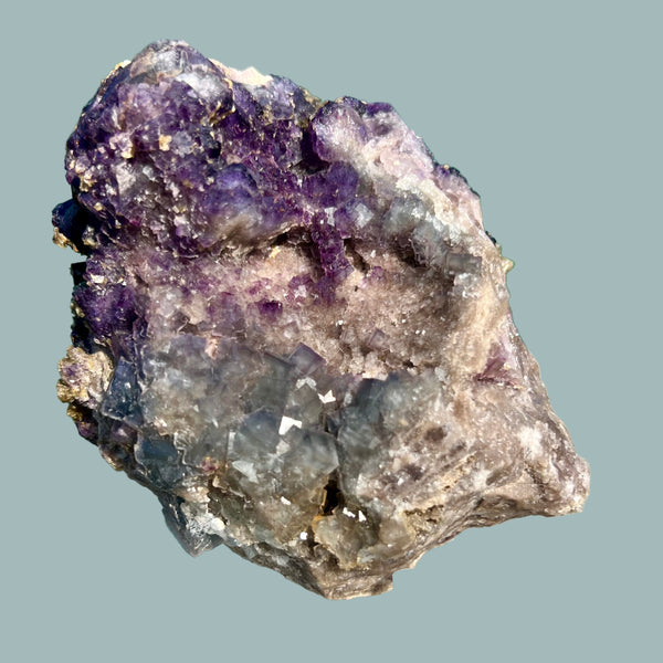 Fluorite geode with purple and blue crystals, Bingham New Mexico