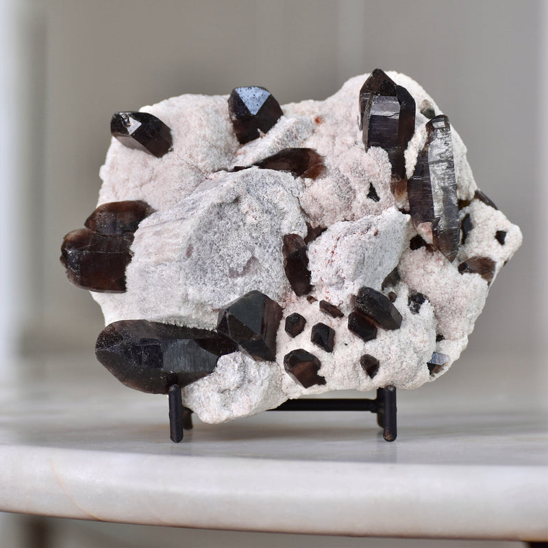 Smoky Quartz on Feldspar cluster (CH-SQ-41)