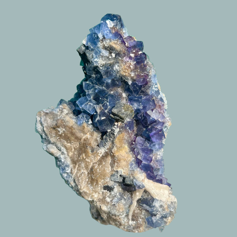 Fluorite cluster with Barite and Galena, Bingham New Mexico
