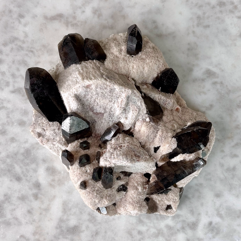 Smoky Quartz on Feldspar cluster (CH-SQ-41)