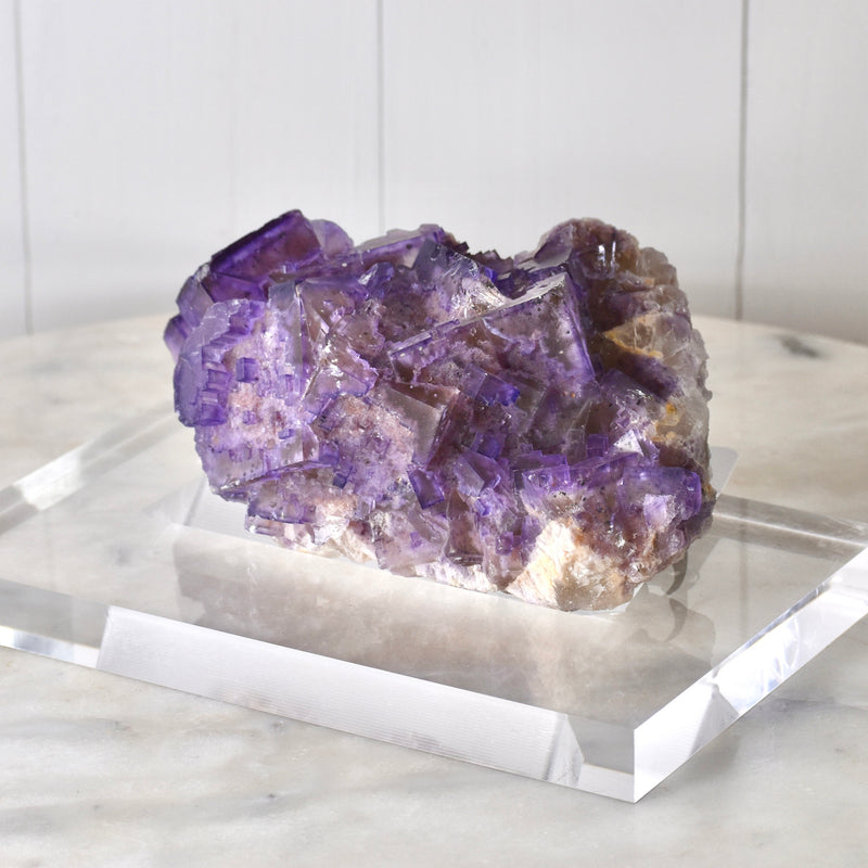 Deep Purple Illinois Fluorite on acrylic stand