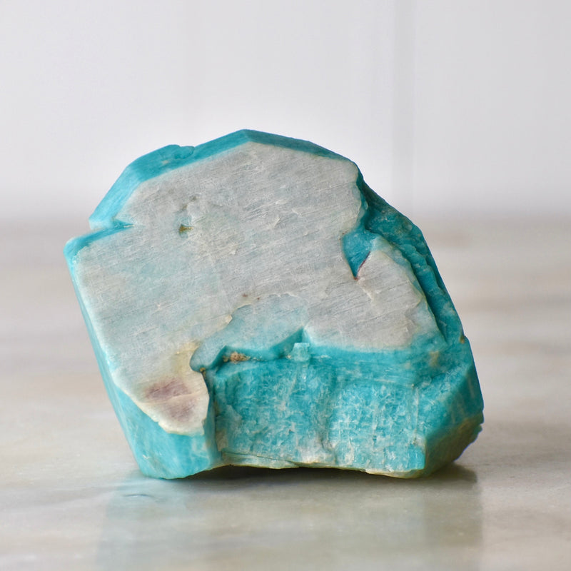 World class, white capped amazonite crystal (CH-A-27)