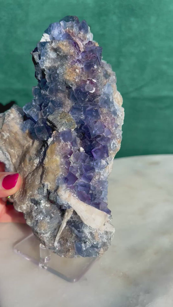 Fluorite cluster with Barite and Galena, Bingham New Mexico