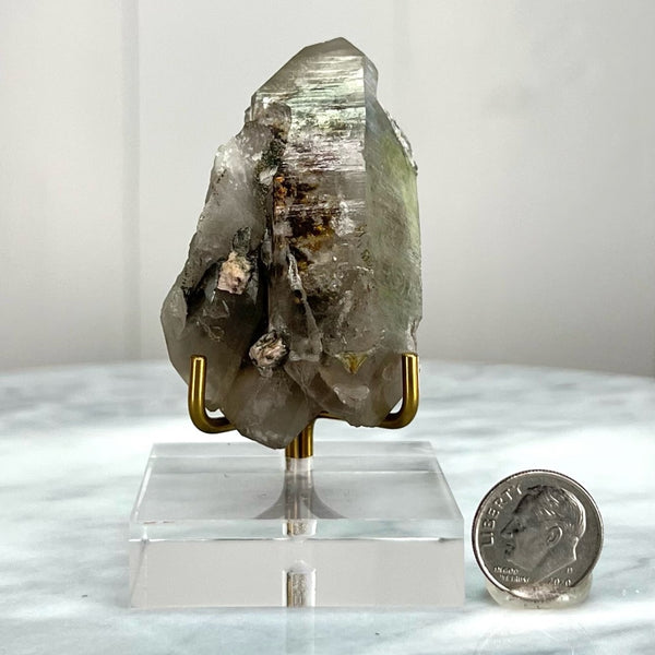 Quartz overgrowth on Smoky with clay inclusions (MW-SGL-9)
